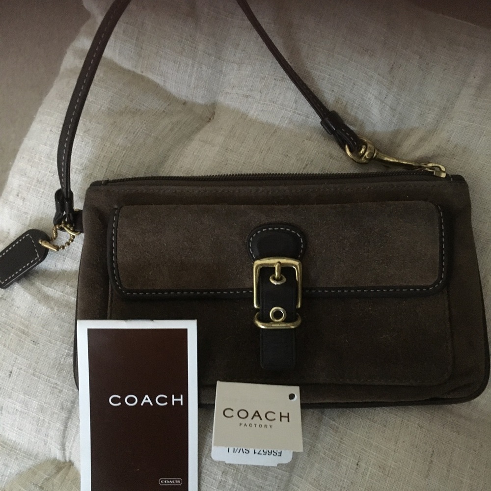 Coach Suede Wristlet